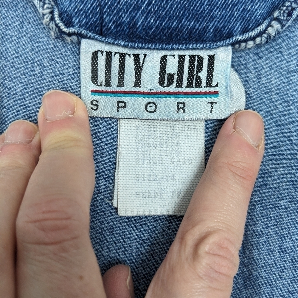 City Girl Sport vintage women's denim embellished vest size 14 - Picture 2 of 11